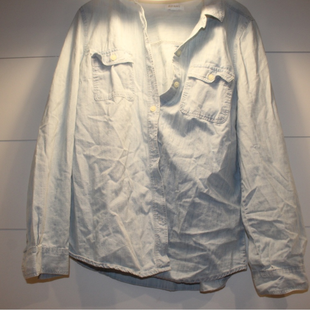 Light Blue Denim Button Down Shirt